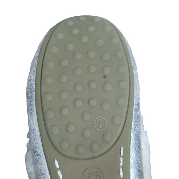 Lucky Brand‎ Moccasin Slippers Womens 7 Gold Slip On Faux Fur Lined Aleya - Picture 7 of 9